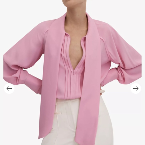 Reiss Pink Tie-Neck REISS
Ella tie-neck woven blouse size UK 12 = US 8 - Picture 3 of 5
